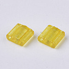 2-Hole Baking Painted Transparent Glass Seed Beads SEED-S023-32C-07-2