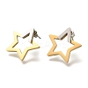 Ion Plating(IP) 304 Stainless Steel Hollow Star Stud Earrings EJEW-C118-06B-2