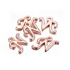 Rose Gold Plated Alloy Letter Pendants PALLOY-P097-05-N-2