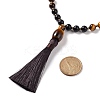 Wood & Tiger Eye Beads Wrap Necklaces NJEW-JN04135-4