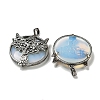Opalite Flat Round Pendants G-F766-05AS-02-2