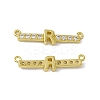 Rack Plating Brass Micro Pave Clear Cubic Zirconia Connector Charms KK-C007-37G-R-2