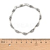 Brass Micro Pave Clear Cubic Zirconia Flower Link Chains Bracelets for Women BJEW-B145-03-3