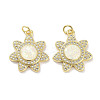 Brass Micro Pave Clear Cubic Zirconia Pendants KK-L213-019G-1