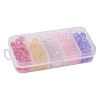 190Pcs 15 Style Frosted Spray Painted Glass Beads Strands GLAA-FS0001-27-2