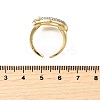 Brass Micro Pave Cubic Zirconia Cuff Rings RJEW-V007-02GP-5