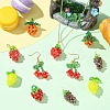 6Pcs Glass Pendants PALLOY-CJ00139-6