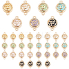 28pcs 7 colors Glass Connector Charms GLAA-AR0001-28-1