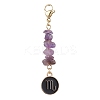 12Pcs Alloy Enamel Flat Round with 12 Constellations Pendant Decorations HJEW-JM02526-4
