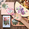 6 Sets 6 Colors Flower PET Waterproof Stickers STIC-TA0001-04-6
