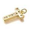 Brass Micro Pave Clear Cubic Zirconia Pendants KK-G521-01G-T-2