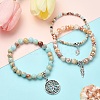 DIY Natural Crazy Agate & Fire Crackle Agate Stretch Bracelet Making Kit DIY-YW0008-49-7