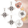 4Pcs 304 Stainless Steel Manual Polishing Pendants STAS-UN0049-42-5