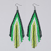 Handmade Glass Seed Beads Tassel Dangle Earrings LS-EN2812-7-1