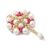 Glass Seed Beaded Flower Pendants PALLOY-MZ00827-02-3