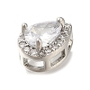 Brass Micro Pave Clear Cubic Zirconia Pendants KK-M301-05P-2