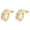 Brass & ABS Imitation Pearl Stud Earrings EJEW-K293-20G-1