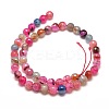 Dyed Natural Agate Faceted Round Beads Strands G-E267-31-3