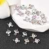 SHEGRACE Brass Pave Cubic Zirconia Horse Eye Connector Charms XGRQ2O035-436P-4