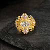 Brass Micro Pave Cubic Zirconia Finger Rings for Women QS5148-5-5