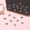 24Pcs 12 Colors Heart Rack Plating Brass Glass Charms KK-FS0001-39-10