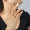 304 Stainless Steel Open Cuff Rings LS-RJEW-H213-01G-2