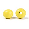 Spray Painted Round Natural Schima Wood Beads WOOD-A018-8mm-04-2
