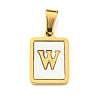 PVD Vacuum Plating 304 Stainless Steel Pave Natural White Shell Pendants STAS-S130-03G-W-1