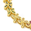 Rack Plating Brass Pave Cubic Zirconia Butterfly Link Bracelets for Women BJEW-B110-05G-3
