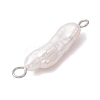 Natural Keshi Pearl Connector Charms PALLOY-JF04238-01-4
