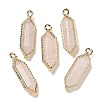 Natural Rose Quartz Faceted Double Terminal Pointed Pendants G-G181-05G-01-1