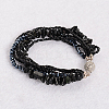 Dyed & Heated Black Agate  Multi-strand Bracelets BJEW-L488-02-1