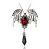 Gothic Vampire Pirate Skull Head Necklace - Halloween Bat Rose Flower Choker Set LS-ST5293593-1