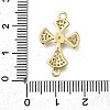 Brass Clear Cubic Zirconia Cross Connector Charms ZIRC-I070-021G-3