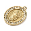 304 Stainless Steel & Rhinestone Pendants STAS-G371-09E-01G-2