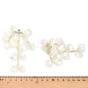 Alloy Glass Crystal Rhinestone Flower Dangle Stud Earrings EJEW-G439-01G-3