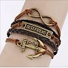 Imitation Leather Link Multi-strand Bracelets for Women Men WG5E2D4-01-1
