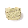Brass Micro Pave Cubic Zirconia Open Cuff Ring RJEW-K256-52G-2