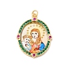 Brass Micro Pave Cubic Zirconia Pendants ZIRC-E006-01G-M-3