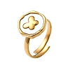 304 Stainless Steel Finger Rings with Shell for Women RJEW-A075-01G-5