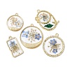 Transparent Resin Pendants RESI-A050-10B-G-1