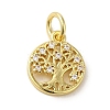 Brass Micro Pave Clear Cubic Zirconia Pendants KK-R162-002G-1