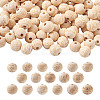 100Pcs 10 Style Unfinished Natural Wood European Beads WOOD-CW0001-03-1