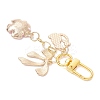 Flower & Bowknot & Cat Alloy Enamel Pendant Decorations HJEW-JM04294-01-4
