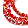 AB Color Plated Transparent Glass Beads Strands GLAA-G127-01B-3