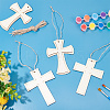 15Pcs 3 Styles Unfinished Wood Cross Pendants WOOD-AR0001-31-3