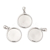 Anti-Tarnish Rhodium Plated 925 Sterling Silver Pendant Cabochon Settings STER-I017-017P-1
