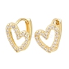 Hollow Heart Brass Micro Pave Clear Cubic Zirconia Hoop Earrings EJEW-D348-10G-2