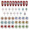 15 Styles Eye Alloy Glass Cabochons MRMJ-OC0004-07-1
