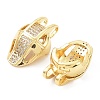 Rack Plating Brass with Clear Cubic Zirconia Pendants KK-B076-02G-2